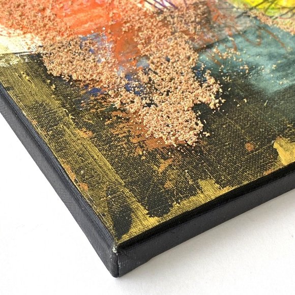 Blind Love - Original Art Mixed Media Signed Asian Fusion Painting 12”x16” - Picture 7 of 12